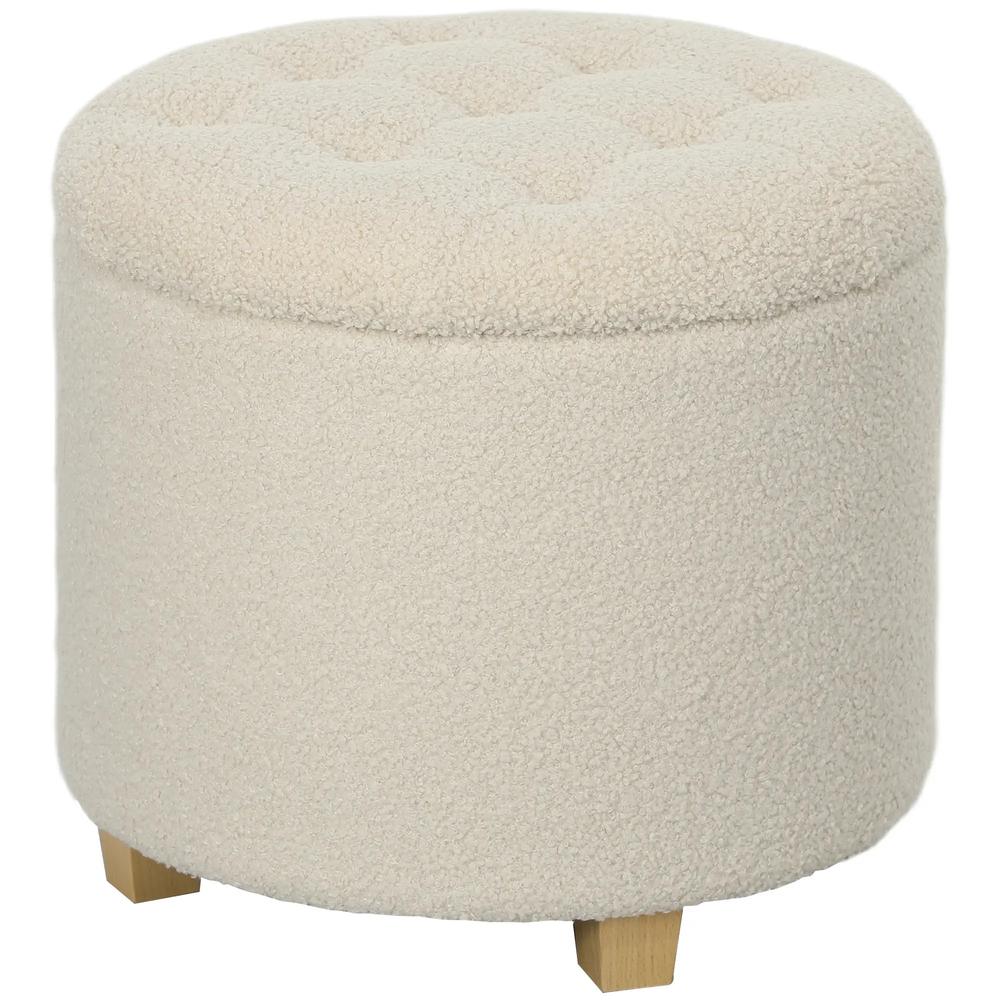 HOMCOM 40.5L Teddy Fleece Storage Ottoman Additional View 11