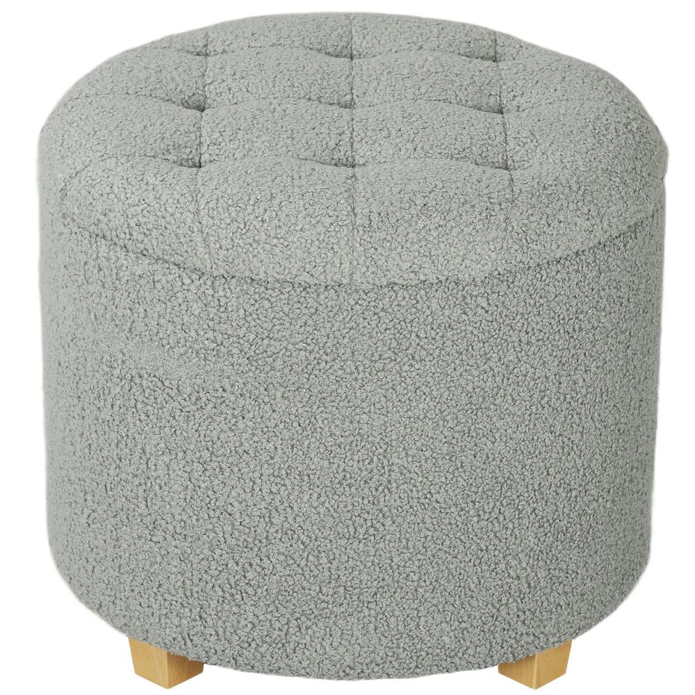 HOMCOM 40.5L Teddy Fleece Storage Ottoman Additional View 12