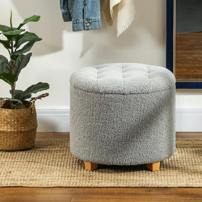 HOMCOM 40.5L Teddy Fleece Storage Ottoman Additional View 13