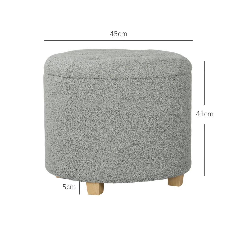 HOMCOM 40.5L Teddy Fleece Storage Ottoman Additional View 14