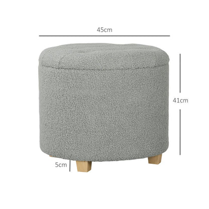 HOMCOM 40.5L Teddy Fleece Storage Ottoman Additional View 14