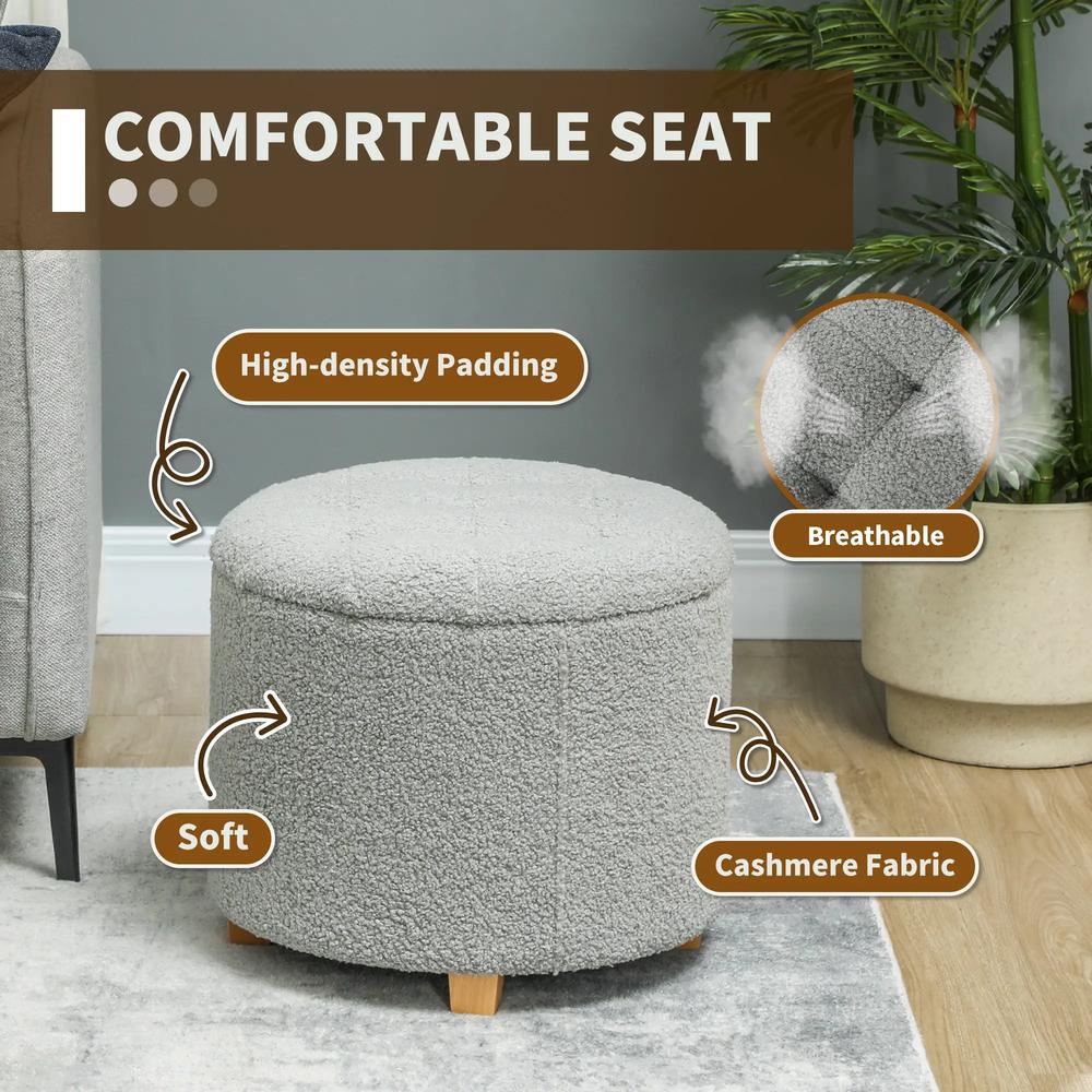 HOMCOM 40.5L Teddy Fleece Storage Ottoman Additional View 16