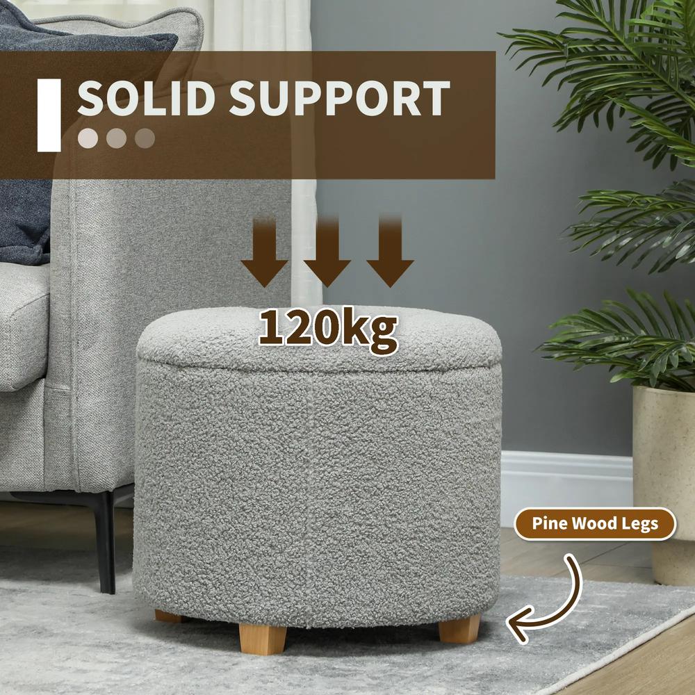 HOMCOM 40.5L Teddy Fleece Storage Ottoman Additional View 17