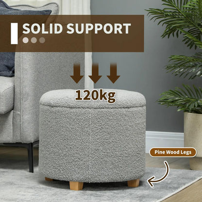 HOMCOM 40.5L Teddy Fleece Storage Ottoman Additional View 17