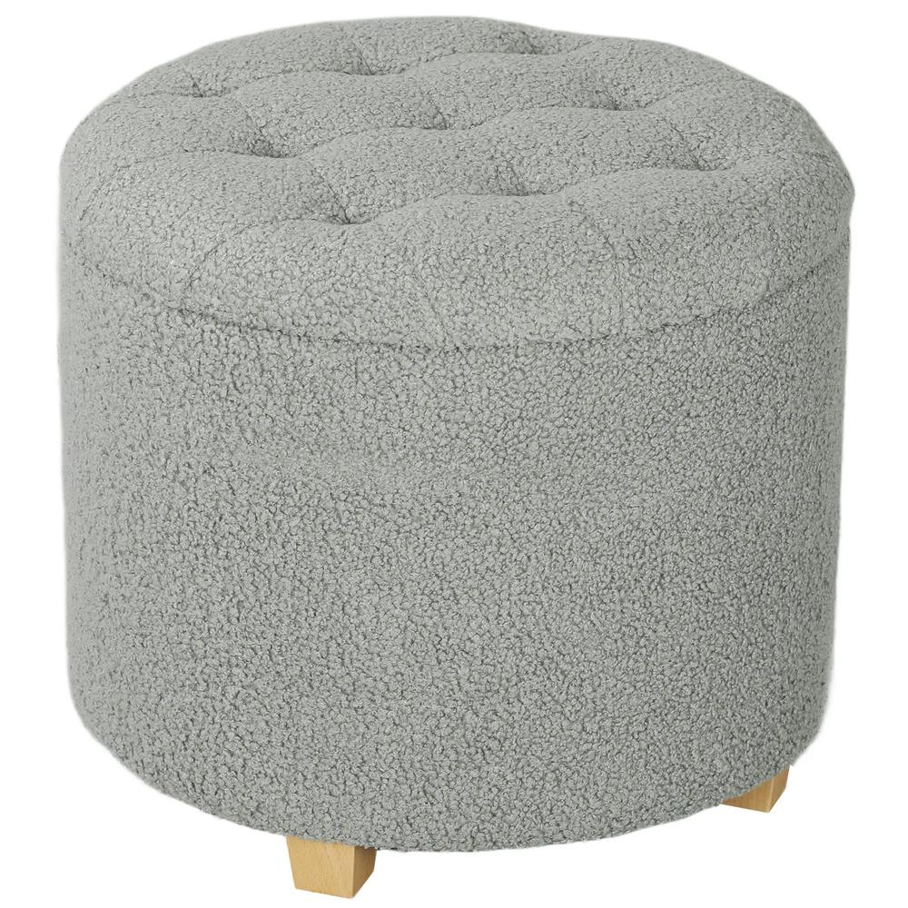 HOMCOM 40.5L Teddy Fleece Storage Ottoman Additional View 21