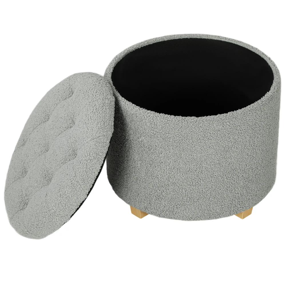 HOMCOM 40.5L Teddy Fleece Storage Ottoman Additional View 22