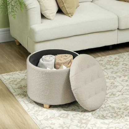HOMCOM 40.5L Teddy Fleece Storage Ottoman Additional View 7