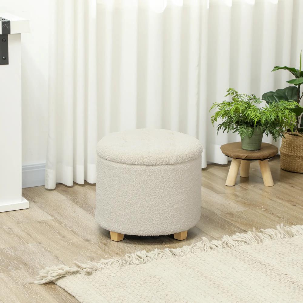 HOMCOM 40.5L Teddy Fleece Storage Ottoman Additional View 10