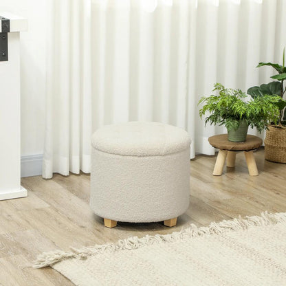 HOMCOM 40.5L Teddy Fleece Storage Ottoman Additional View 10