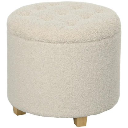 HOMCOM 40.5L Teddy Fleece Storage Ottoman