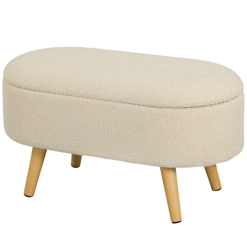 HOMCOM Teddy Fleece Storage Ottoman Additional View 11