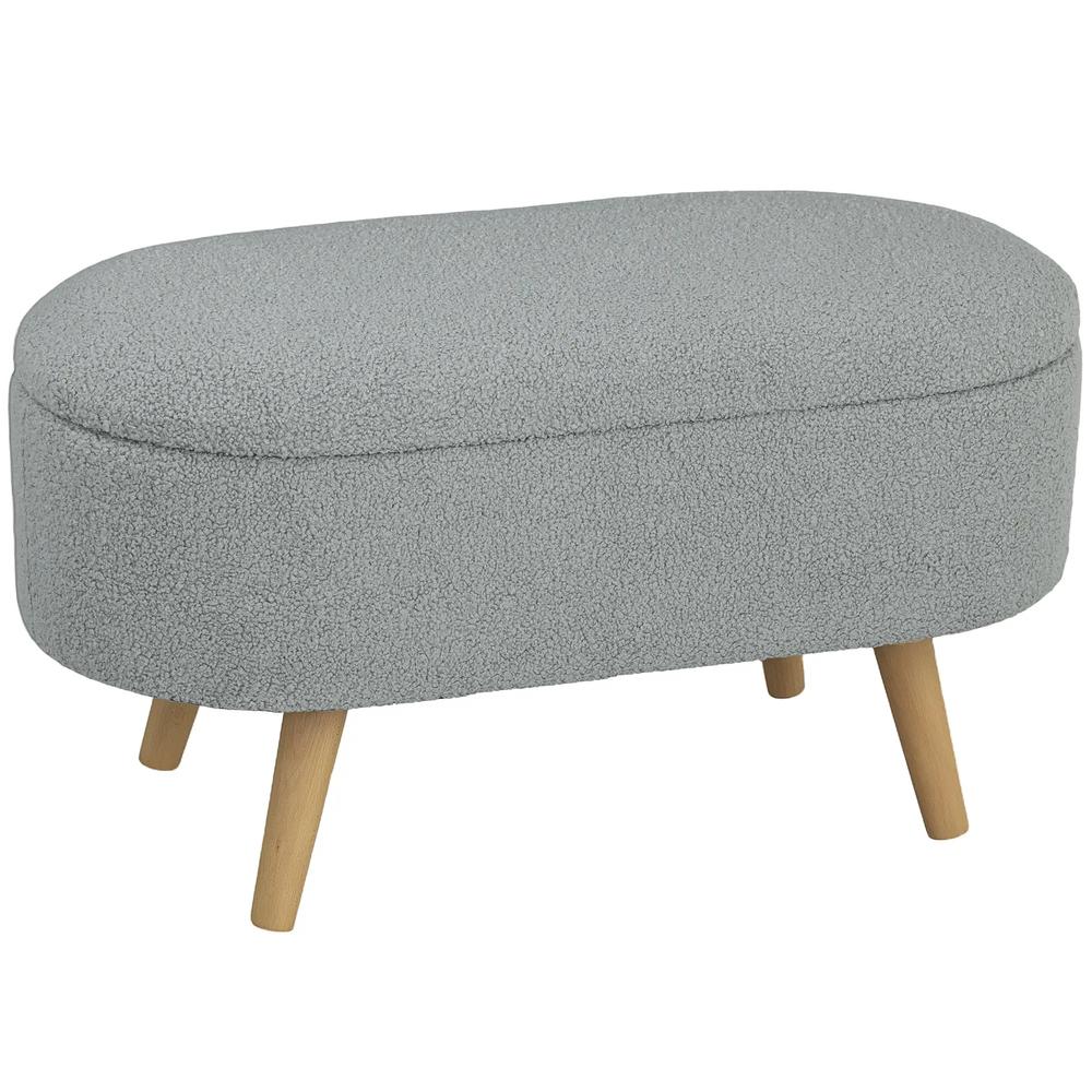 HOMCOM Teddy Fleece Storage Ottoman Additional View 12