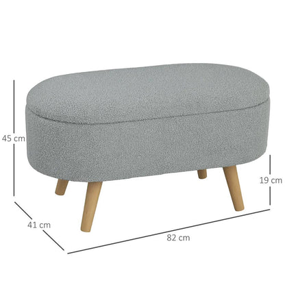 HOMCOM Teddy Fleece Storage Ottoman Additional View 14