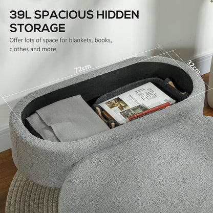 HOMCOM Teddy Fleece Storage Ottoman Additional View 15