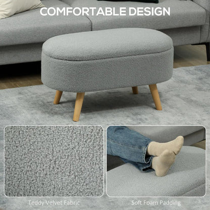 HOMCOM Teddy Fleece Storage Ottoman Additional View 16