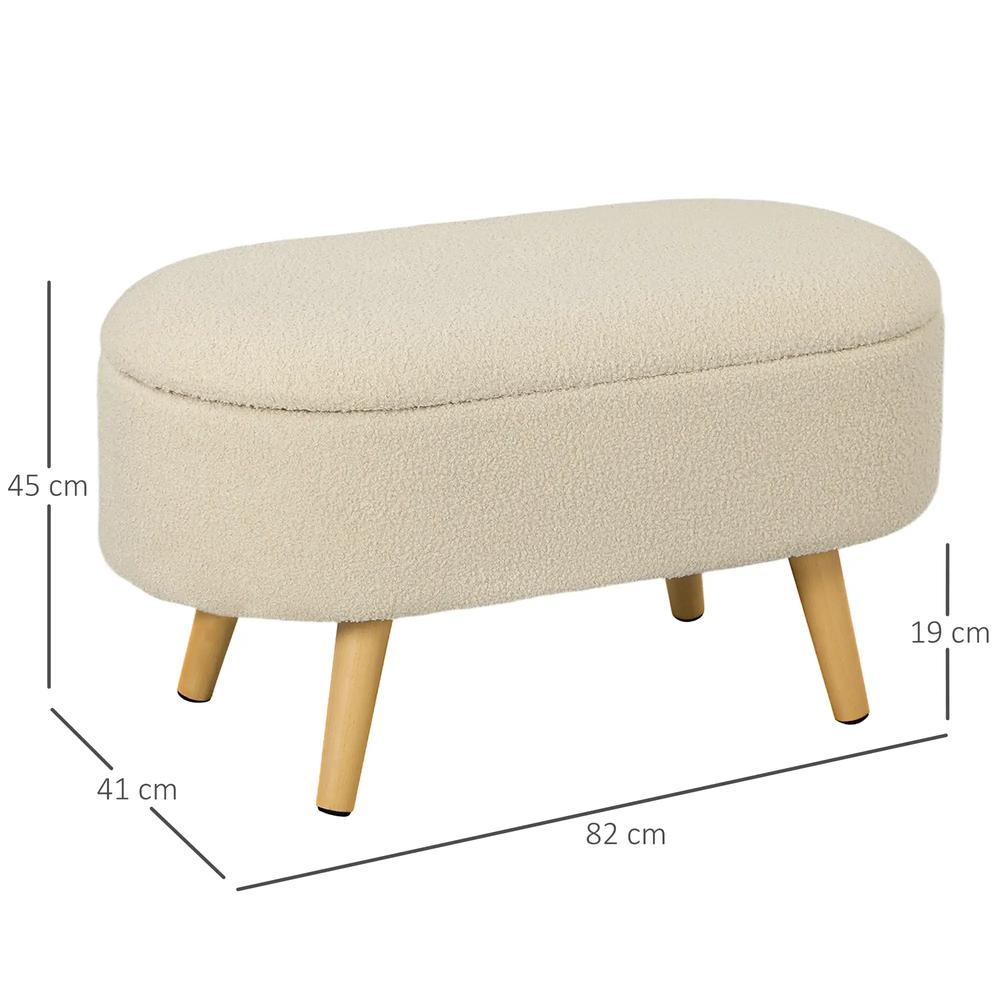 HOMCOM Teddy Fleece Storage Ottoman Additional View 3