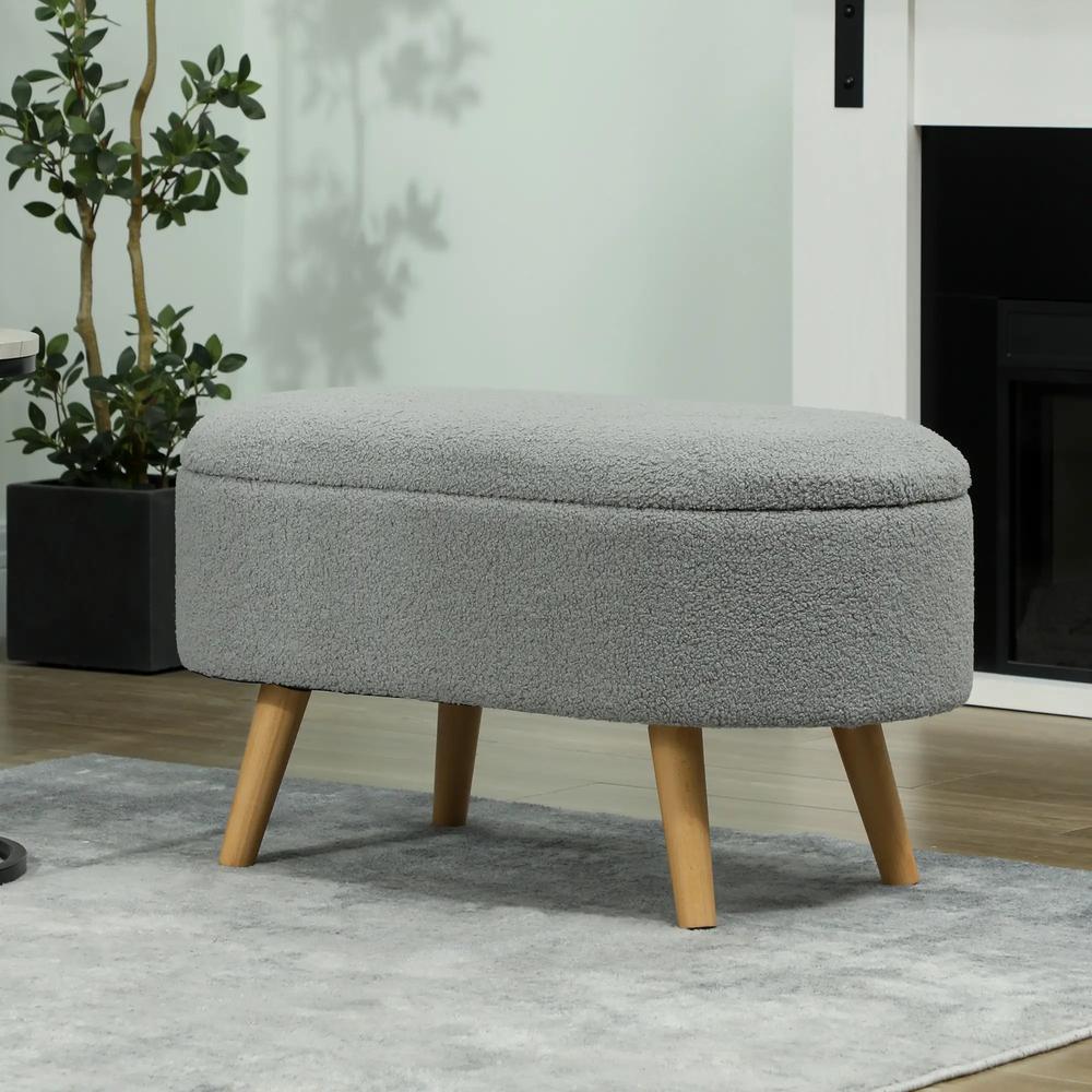 HOMCOM Teddy Fleece Storage Ottoman Additional View 21