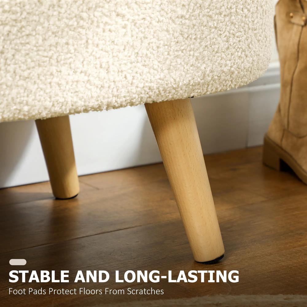 HOMCOM Teddy Fleece Storage Ottoman Additional View 6
