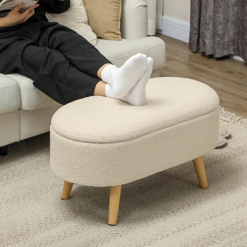 HOMCOM Teddy Fleece Storage Ottoman Additional View 7