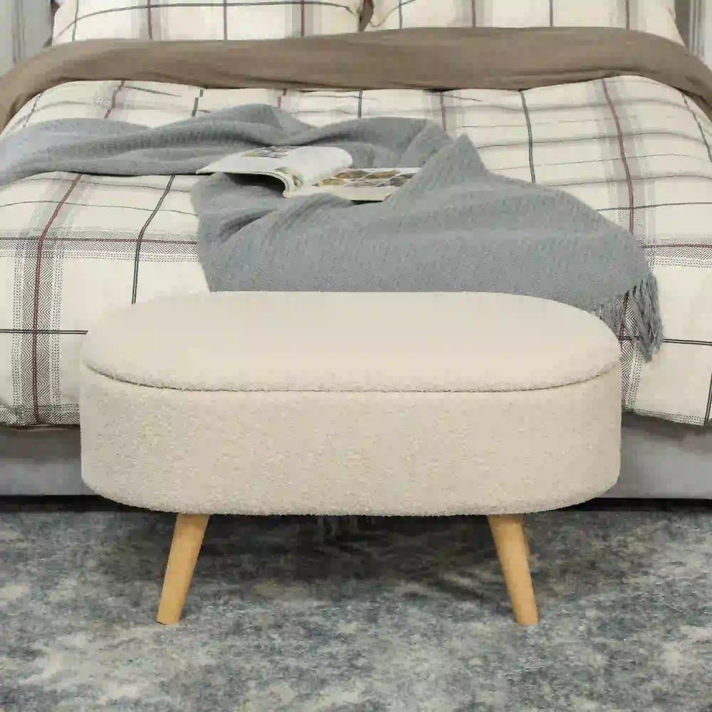 HOMCOM Teddy Fleece Storage Ottoman Additional View 8