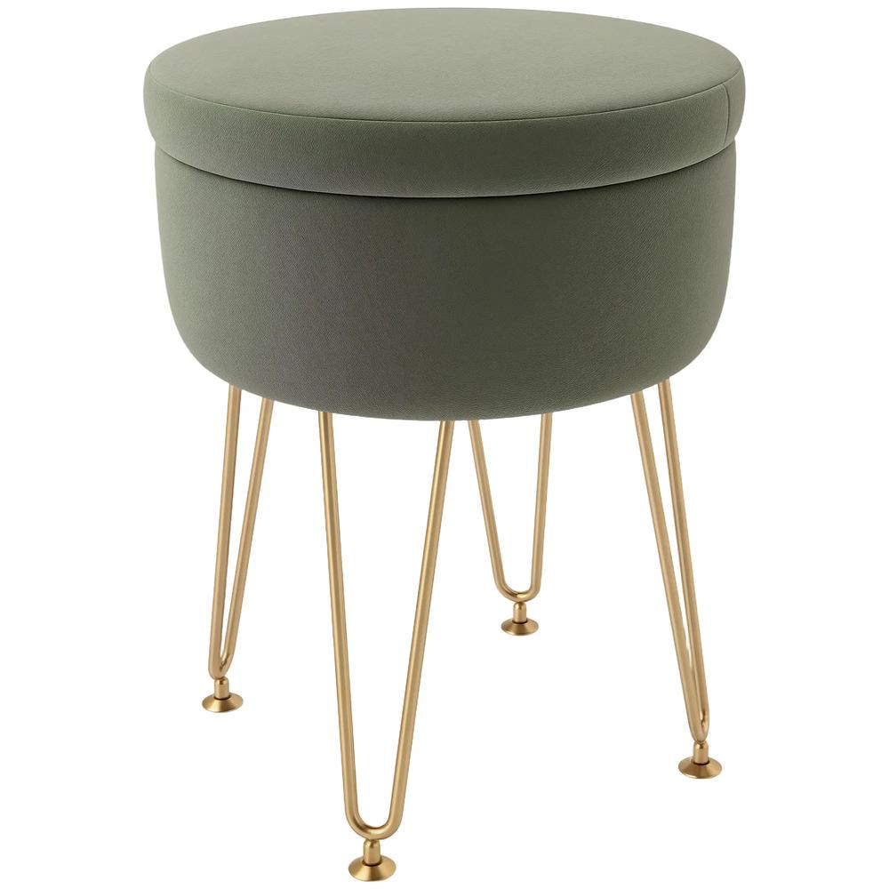 HOMCOM 5L Velvet-Feel Storage Ottoman Additional View 12