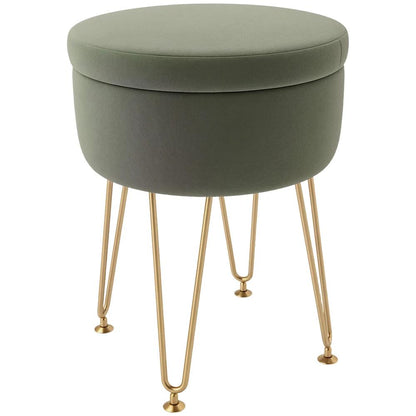 HOMCOM 5L Velvet-Feel Storage Ottoman Additional View 12