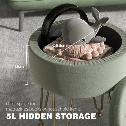 HOMCOM 5L Velvet-Feel Storage Ottoman Additional View 15