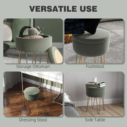 HOMCOM 5L Velvet-Feel Storage Ottoman Additional View 16