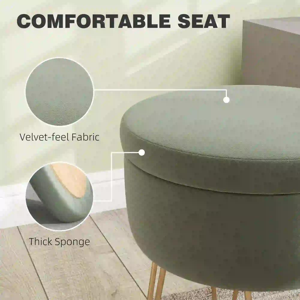 HOMCOM 5L Velvet-Feel Storage Ottoman Additional View 17