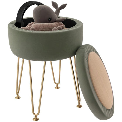 HOMCOM 5L Velvet-Feel Storage Ottoman Additional View 22