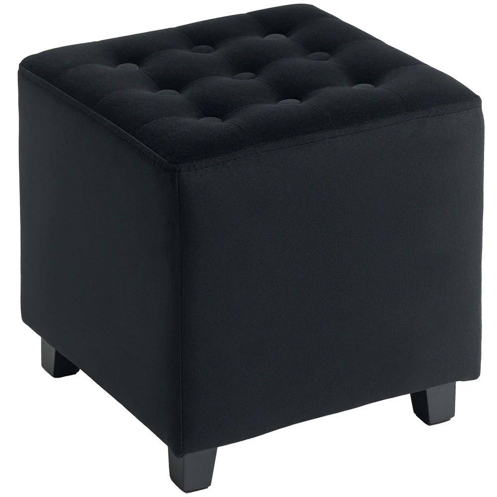 HOMCOM Velvet-Feel Square Ottoman Additional View 12
