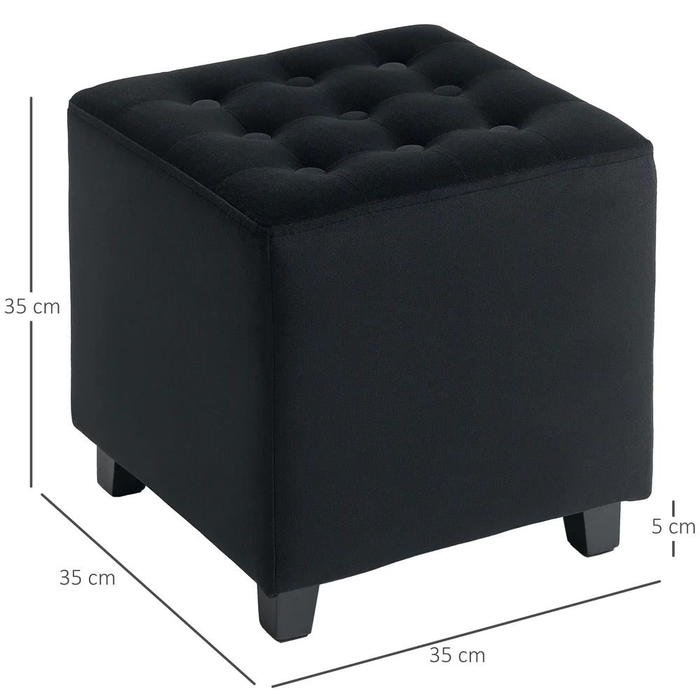 HOMCOM Velvet-Feel Square Ottoman Additional View 14