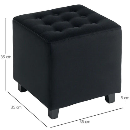 HOMCOM Velvet-Feel Square Ottoman Additional View 14
