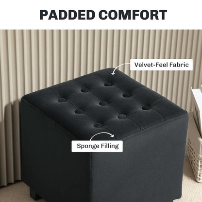 HOMCOM Velvet-Feel Square Ottoman Additional View 16