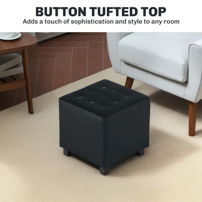 HOMCOM Velvet-Feel Square Ottoman Additional View 18