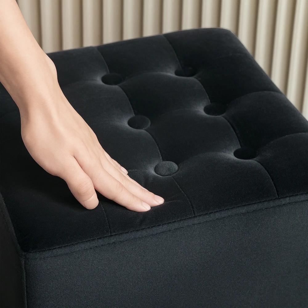 HOMCOM Velvet-Feel Square Ottoman Additional View 19