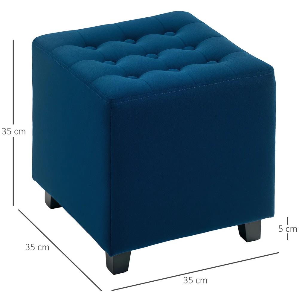 HOMCOM Velvet-Feel Square Ottoman Additional View 3