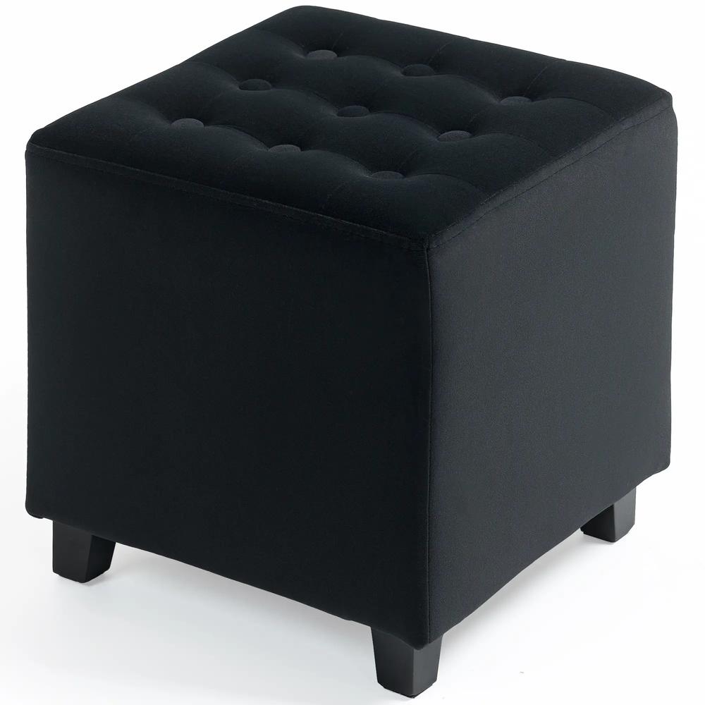 HOMCOM Velvet-Feel Square Ottoman Additional View 22