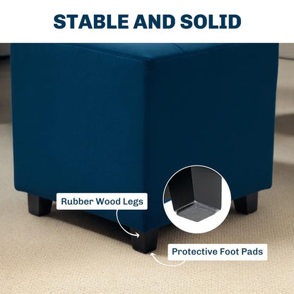 HOMCOM Velvet-Feel Square Ottoman Additional View 6