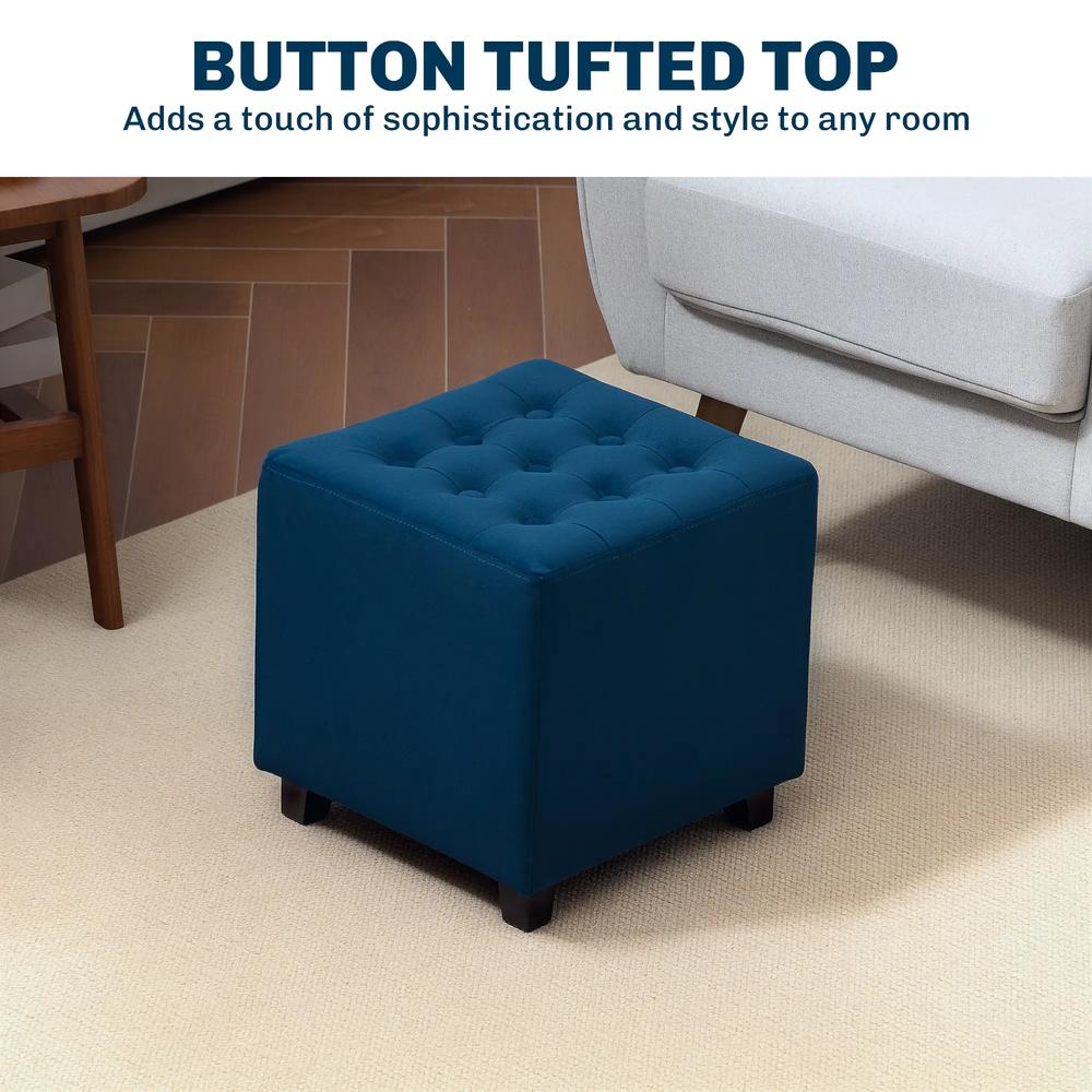HOMCOM Velvet-Feel Square Ottoman Additional View 7