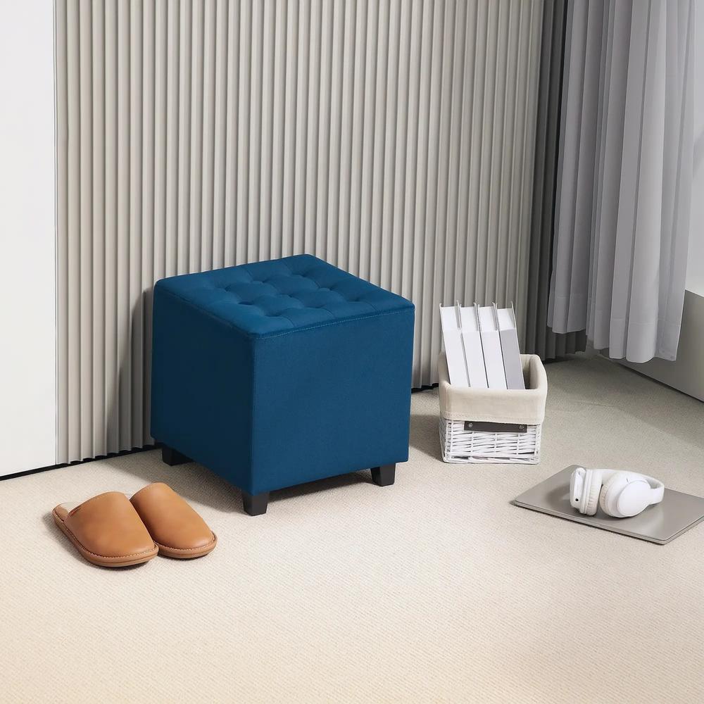 HOMCOM Velvet-Feel Square Ottoman Additional View 10