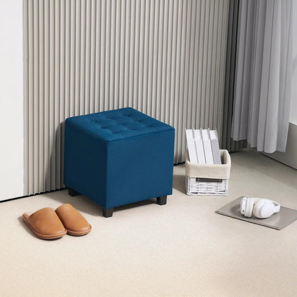 HOMCOM Velvet-Feel Square Ottoman Additional View 10