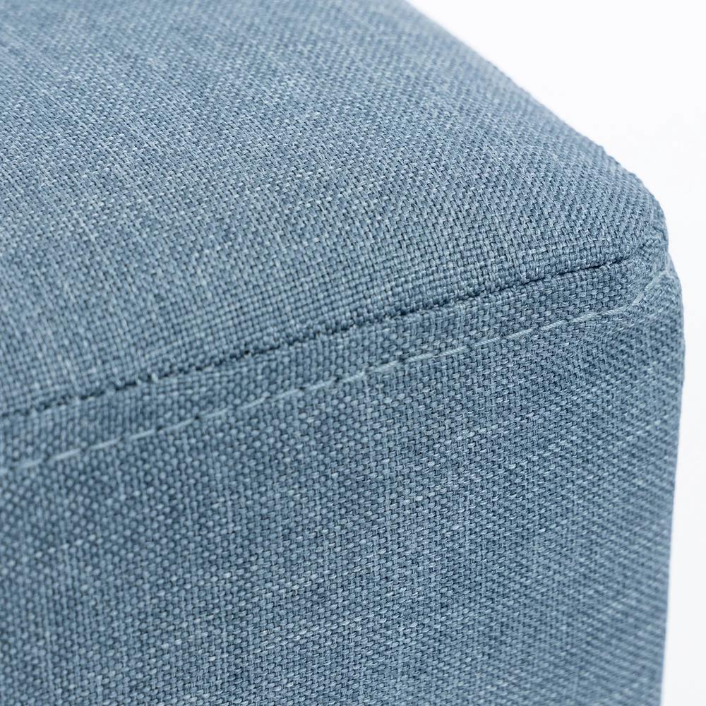 HOMCOM Small Ottoman, Square Footstool with Side Pocket, Rubber Wood Legs and Padded Seat for Living Room Additional View 12