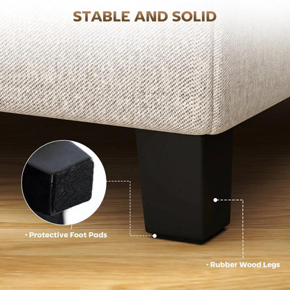 HOMCOM Small Ottoman, Square Footstool with Side Pocket, Rubber Wood Legs and Padded Seat for Living Room Additional View 22