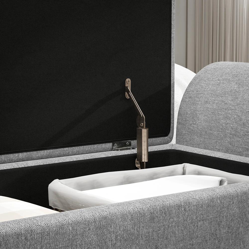 HOMCOM Storage Ottoman with Armrest, Window Seat, Upholstered Linen Storage Bench with Rubberwood Legs, Footstool for Bedroom Living Room, Hallway Additional View 18