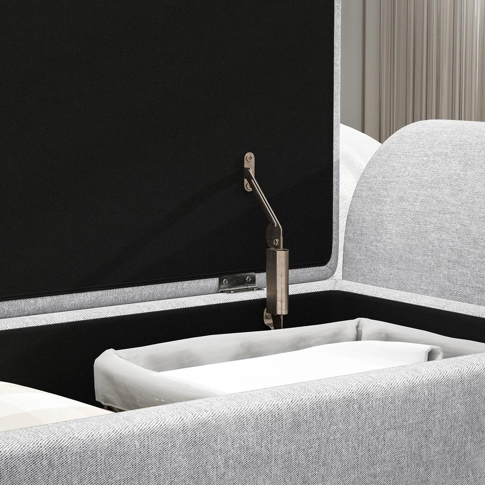 HOMCOM Storage Ottoman with Armrest, Window Seat, Upholstered Linen Storage Bench with Rubberwood Legs, Footstool for Bedroom Living Room, Hallway Additional View 7