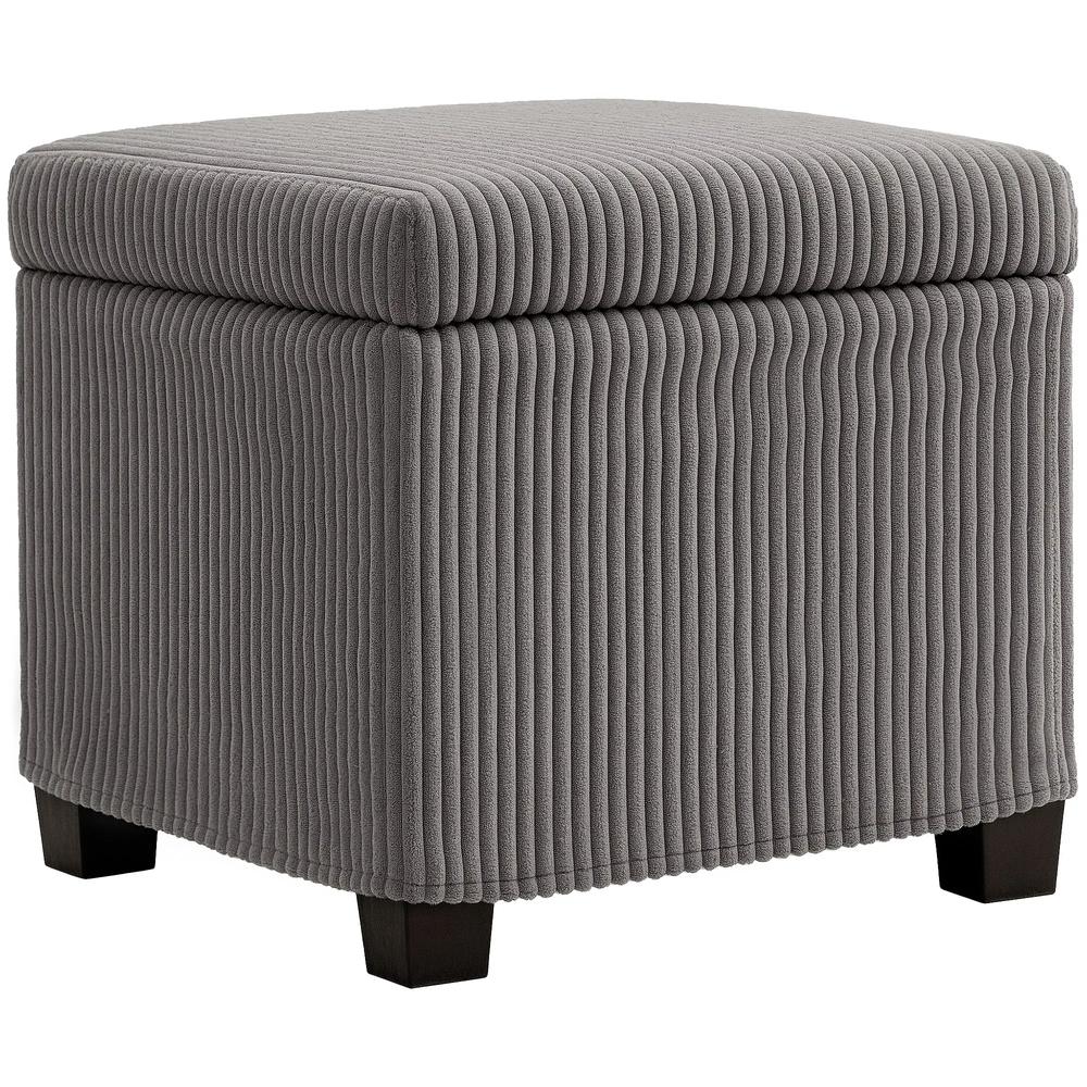 HOMCOM Storage Ottoman Bench, Corduroy Storage Chest Box with Wooden Legs, 40cm Bed End Bench for Living Room, Bedroom, Entryway Additional View 12