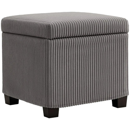 HOMCOM Storage Ottoman Bench, Corduroy Storage Chest Box with Wooden Legs, 40cm Bed End Bench for Living Room, Bedroom, Entryway Additional View 12
