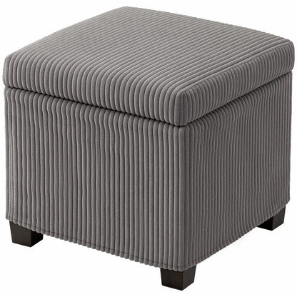 HOMCOM Storage Ottoman Bench, Corduroy Storage Chest Box with Wooden Legs, 40cm Bed End Bench for Living Room, Bedroom, Entryway Additional View 22