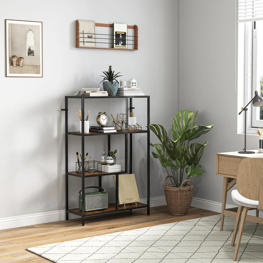 HOMCOM 4-Tier Bookshelf with Open Shelves Additional View 13